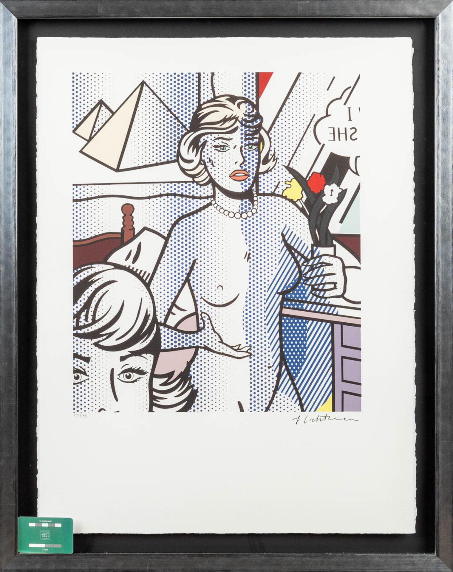 Roy LICHTENSTEIN (1923-1997)(after) 'Nude with flowers', a framed print. - Image 2 of 7