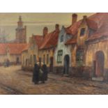Arthur HAEGHEBAERT (1876-1942) 'De Kommeeren' oil on canvas. (W: 125 x H: 97 cm)