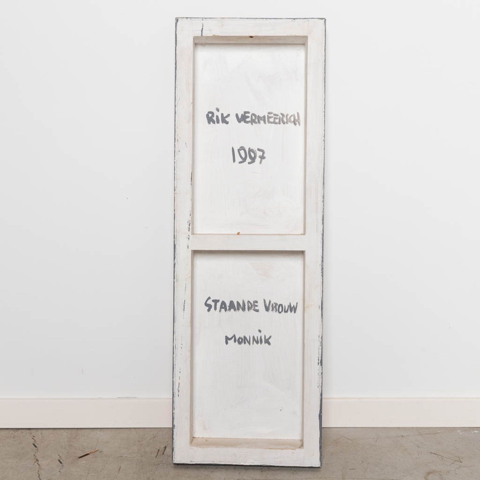 Rik VERMEERSCH (1949) 'Staande Vrouw Monnik', oil on panel, 1997. (W: 28 x H: 78,5 cm) - Image 8 of 10