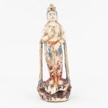 A wood sculptured figurine of a goddess. 18th century. (H: 35 cm)