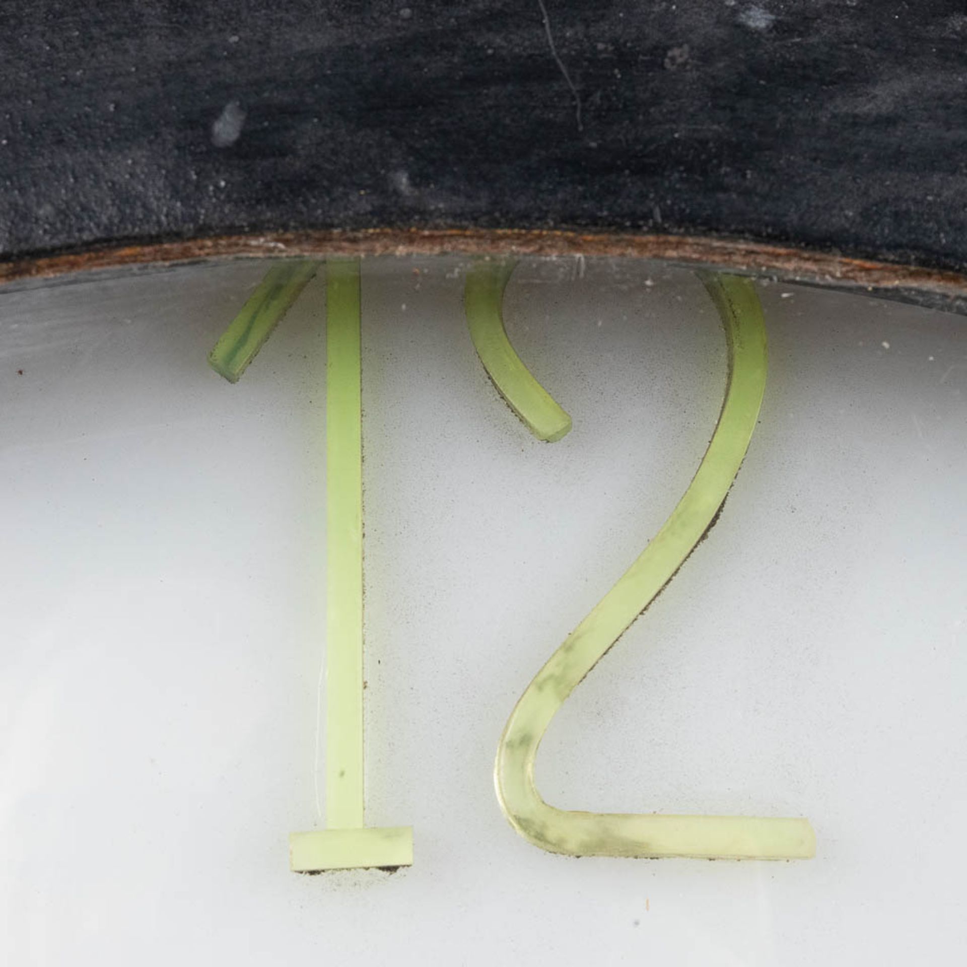 A large industrial double-sided hanging clock, marked M. Degeneffe, Court. (L: 22 x W: 104 x H: 120 - Image 7 of 12