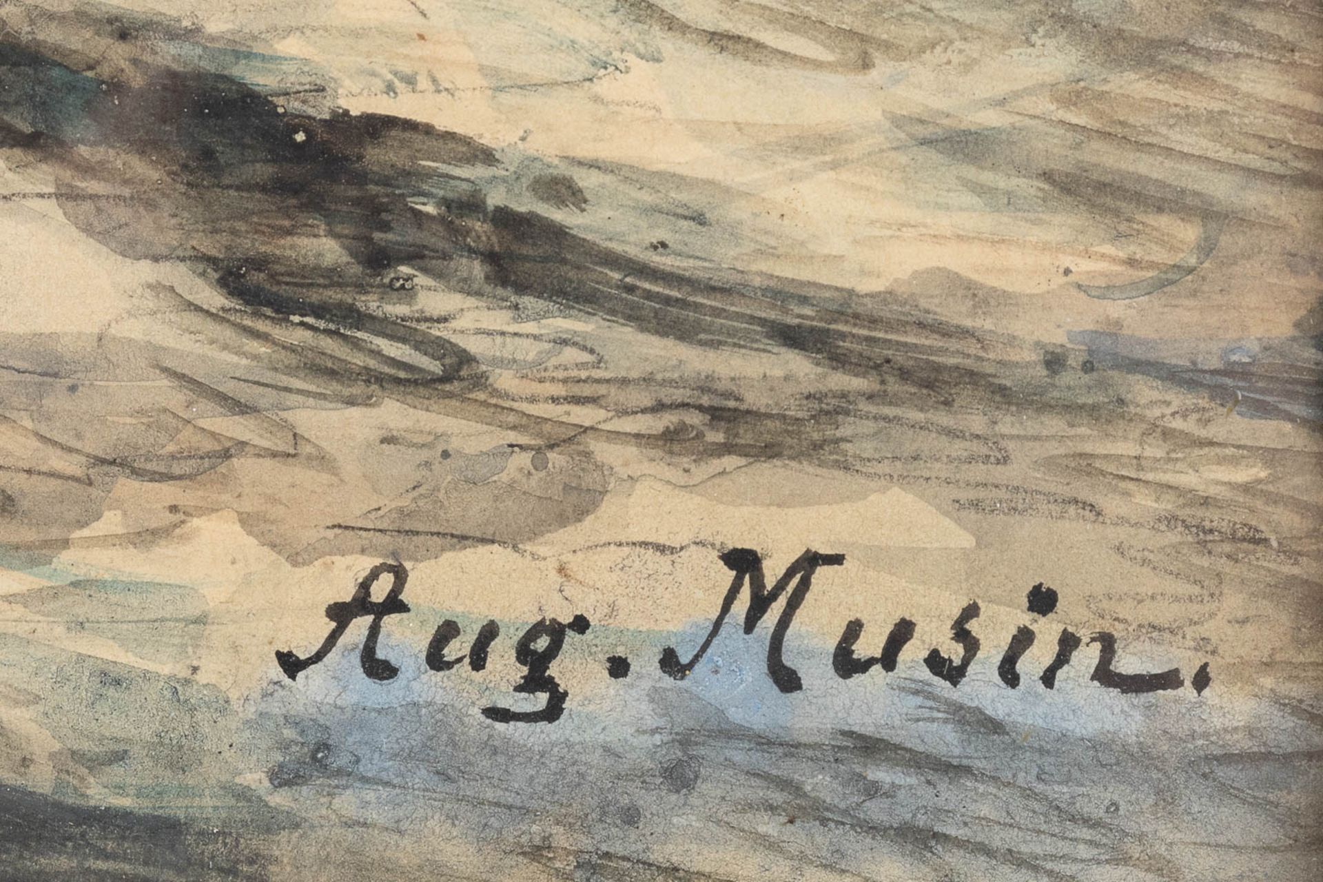 Auguste Henri MUSIN (1852-1923) 'Marine' watercolour on paper. (W: 47 x H: 39 cm) - Bild 5 aus 6