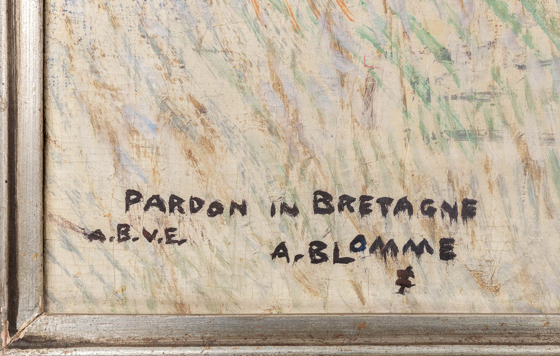 Alfons BLOMME (1889-1979) 'Pardon in Bretagne' oil on canvas. (W: 110 x H: 102 cm) - Image 8 of 9