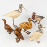 Elli MALEVOLTI (XX) '6 decorative birds'. (H: 33 cm)