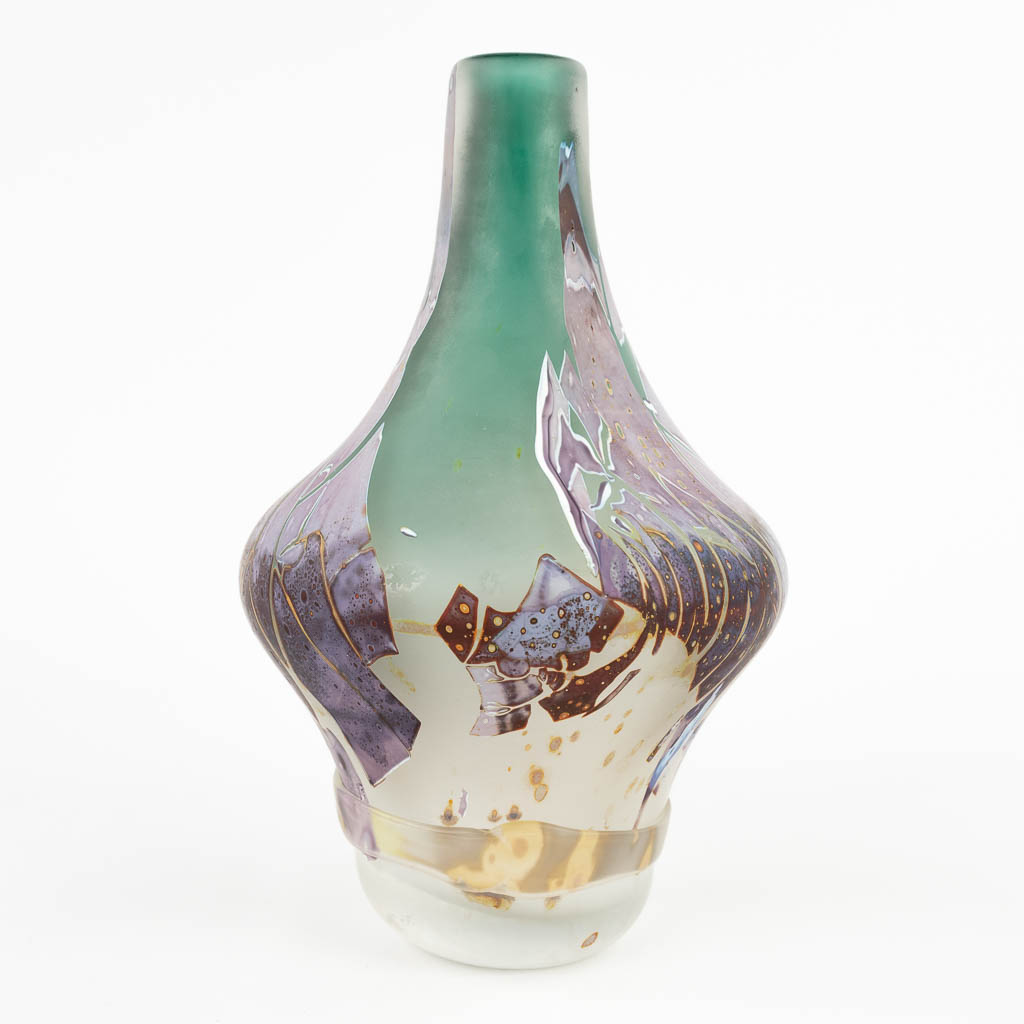Louis LELOUP (1929) 'Vase', pate de verre glass. (H: 24,5 x D: 15 cm) - Image 3 of 15