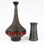 Keramar &amp; Keralux, a collection of 2 glazed ceramic vases. Circa 1960. (H: 46 x D: 25 cm)
