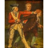 Adam JONES (XIX) 'Taken in Custody' oil on panel, 19th C. (W: 6,8 x H: 8,5 cm)