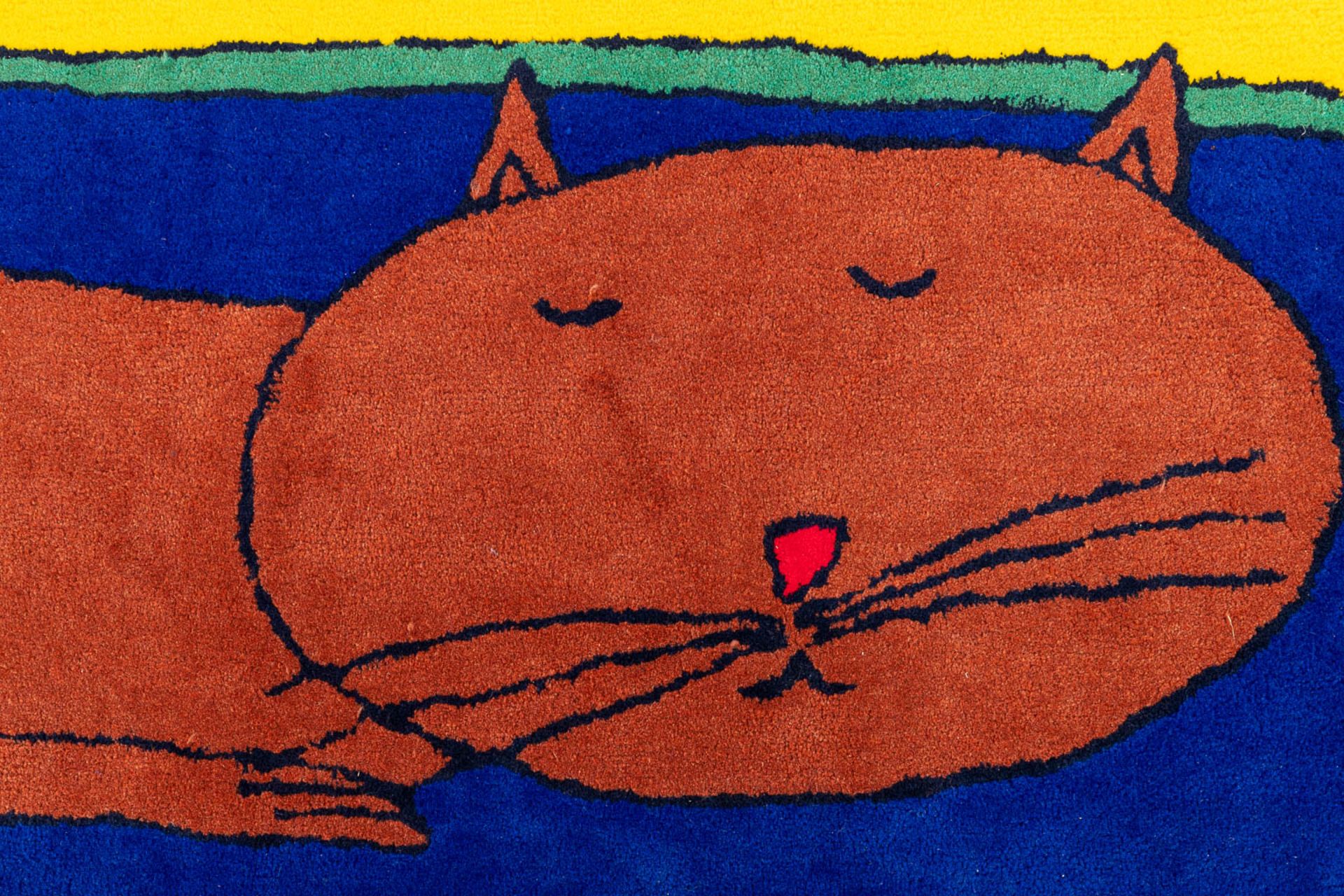 Vera VERMEERSCH (XX-XXI) 'Cat' a carpet. (L: 90 x W: 190 cm) - Image 5 of 7