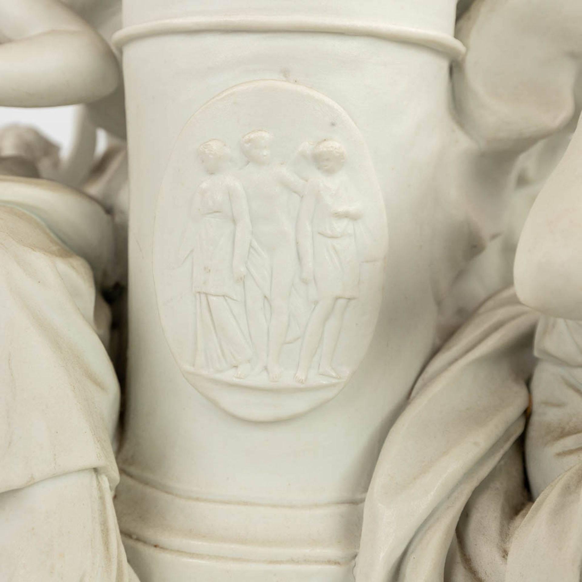 Svres, a large group 'Cupid and maidens' made of bisque porcelain. (L: 30 x W: 41 x H: 41 cm) - Image 14 of 19
