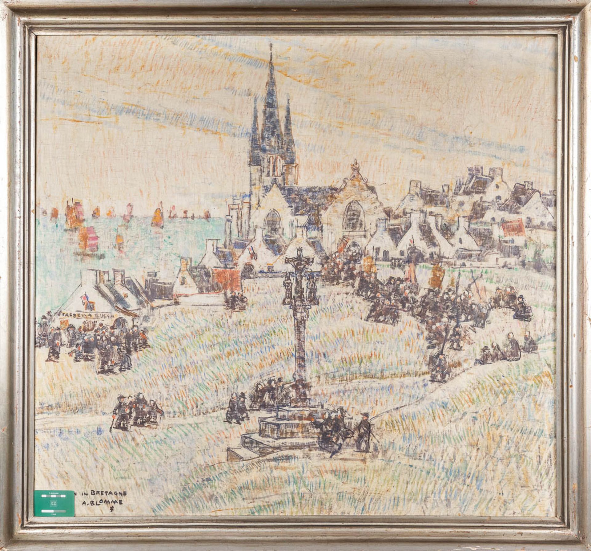 Alfons BLOMME (1889-1979) 'Pardon in Bretagne' oil on canvas. (W: 110 x H: 102 cm) - Image 2 of 9
