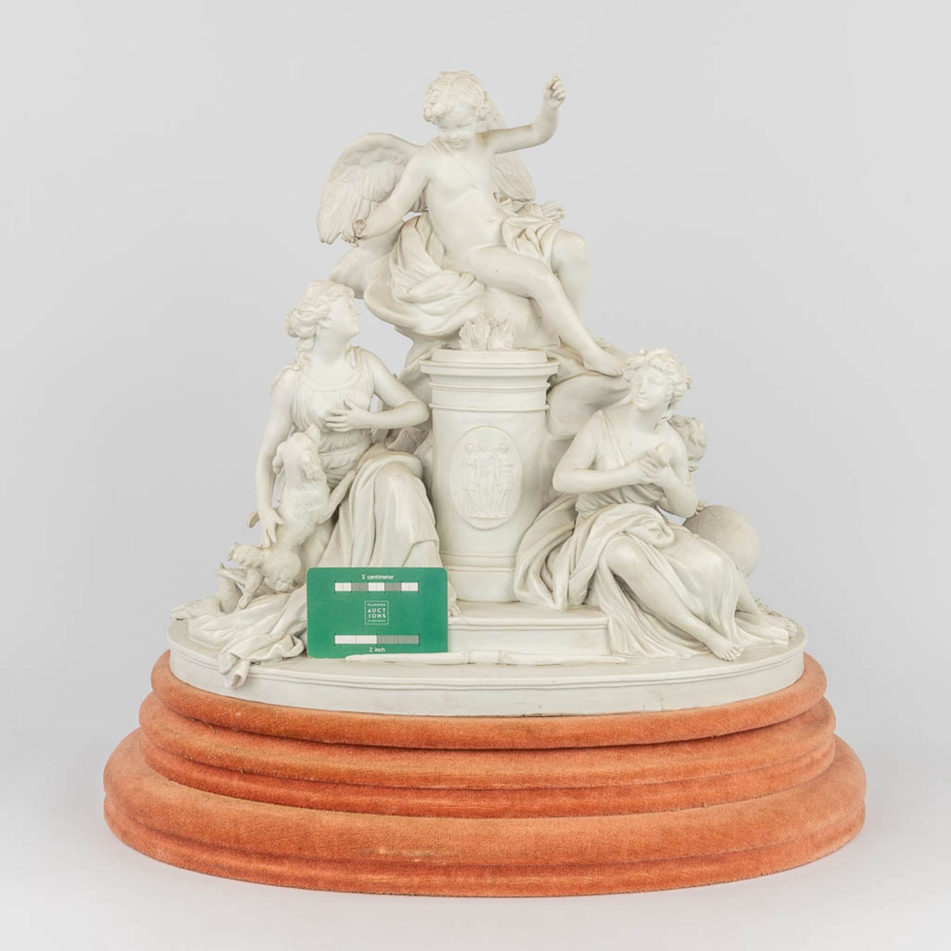 Svres, a large group 'Cupid and maidens' made of bisque porcelain. (L: 30 x W: 41 x H: 41 cm) - Image 8 of 19