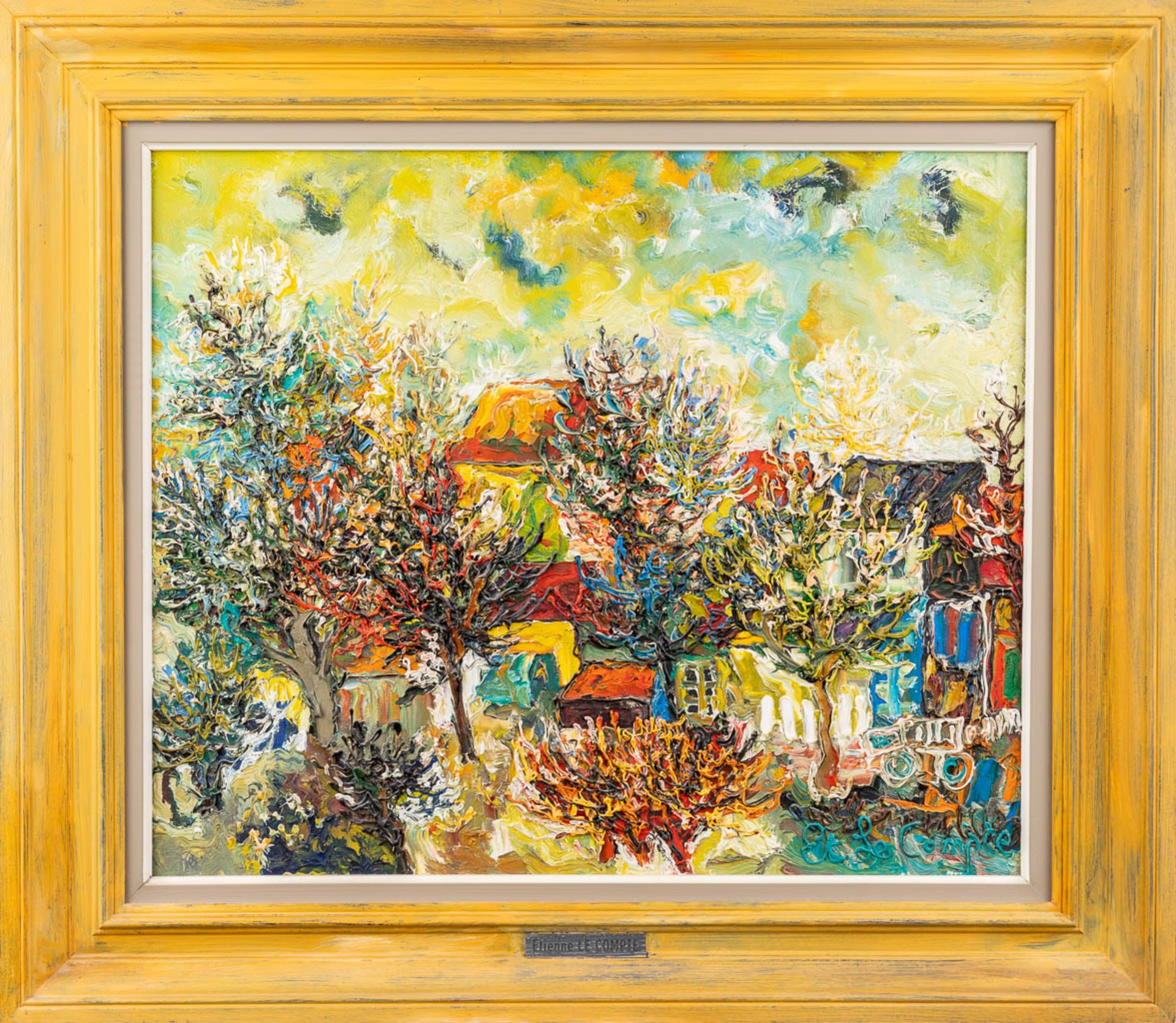 Ätienne LE COMPTE (1931-2010) 'Mistige ochtend in mei', oil on canvas. (W: 60 x H: 50 cm) - Image 3 of 9