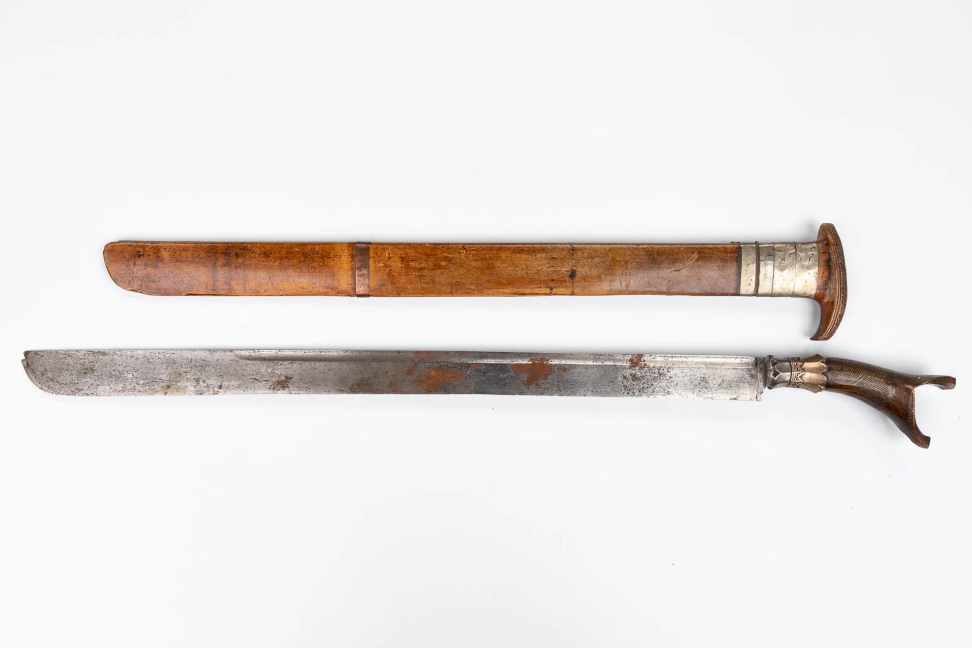 A collection of 4 'Kris' swords, Java, 18de/19de eeuw. (W: 74 cm) - Image 8 of 17