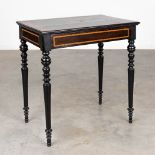 A small side table finished with marquetry inlay. Napoleon 3, 19th C. (L: 47 x W: 71 x H: 74 cm)