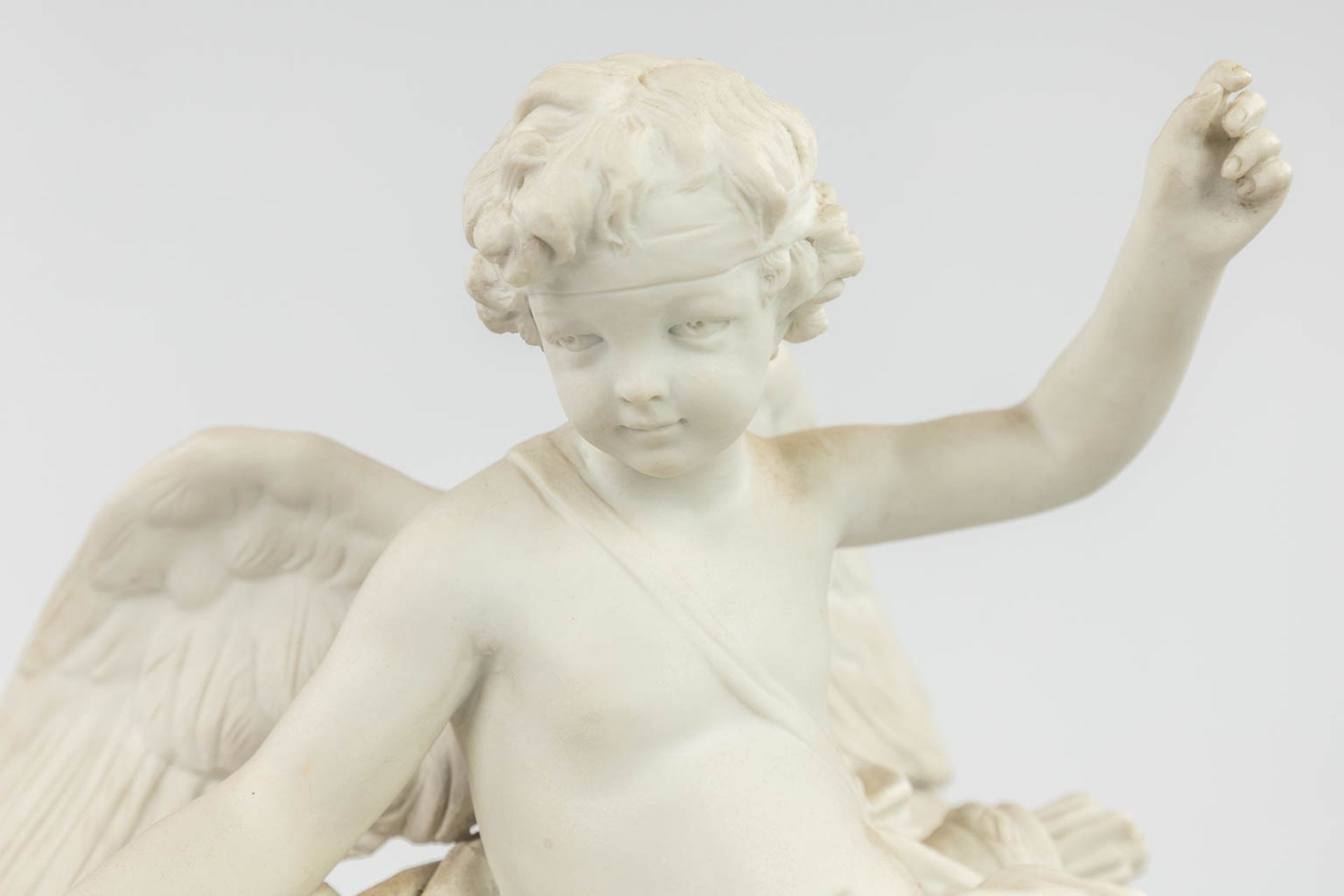 Svres, a large group 'Cupid and maidens' made of bisque porcelain. (L: 30 x W: 41 x H: 41 cm) - Image 3 of 19