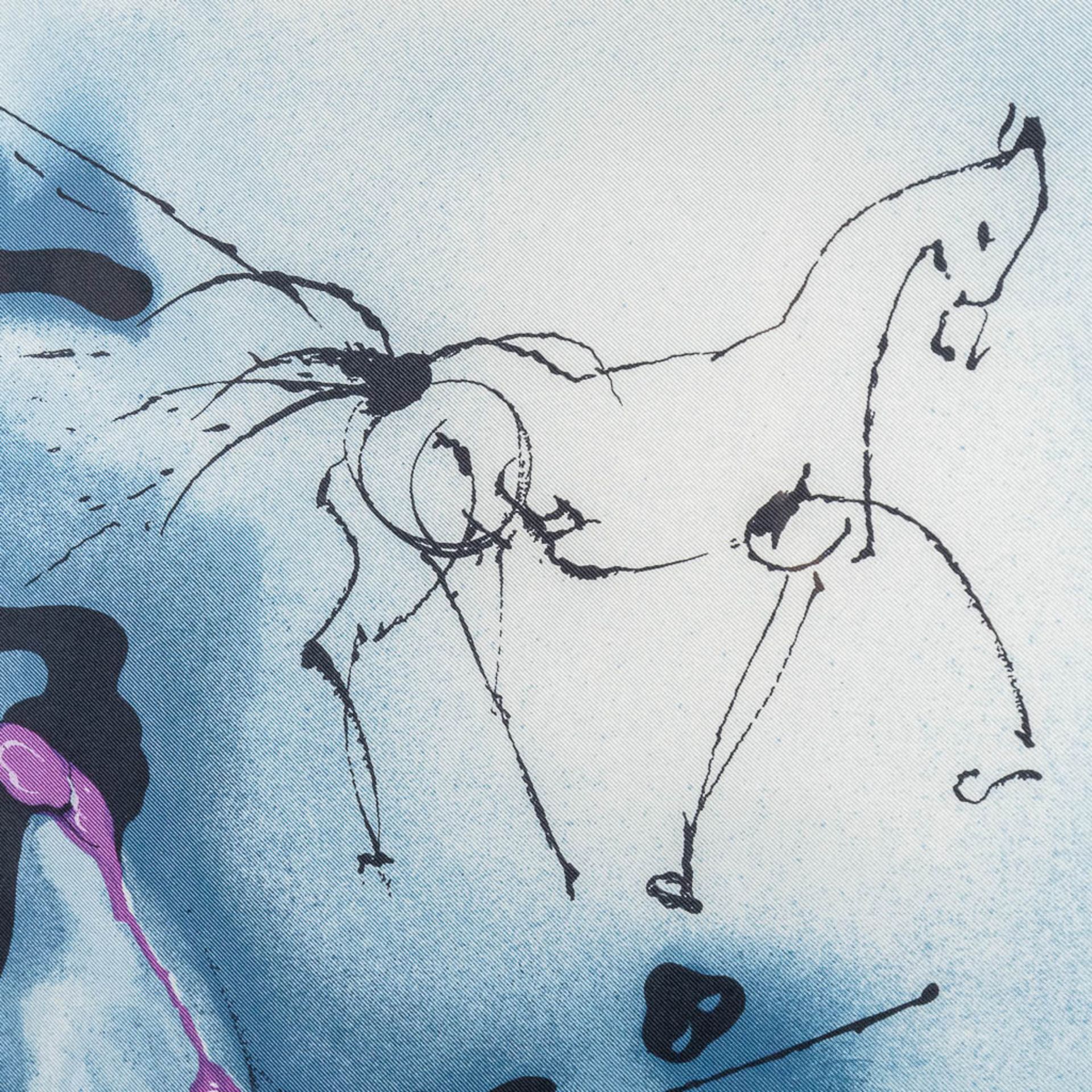 Salvador DALI (1904-1989) 'Dalian Horses' a framed silk scarf, Maeva 1988. (W: 90 x H: 90 cm) - Image 5 of 14