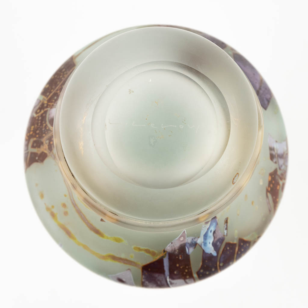 Louis LELOUP (1929) 'Vase', pate de verre glass. (H: 24,5 x D: 15 cm) - Image 10 of 15