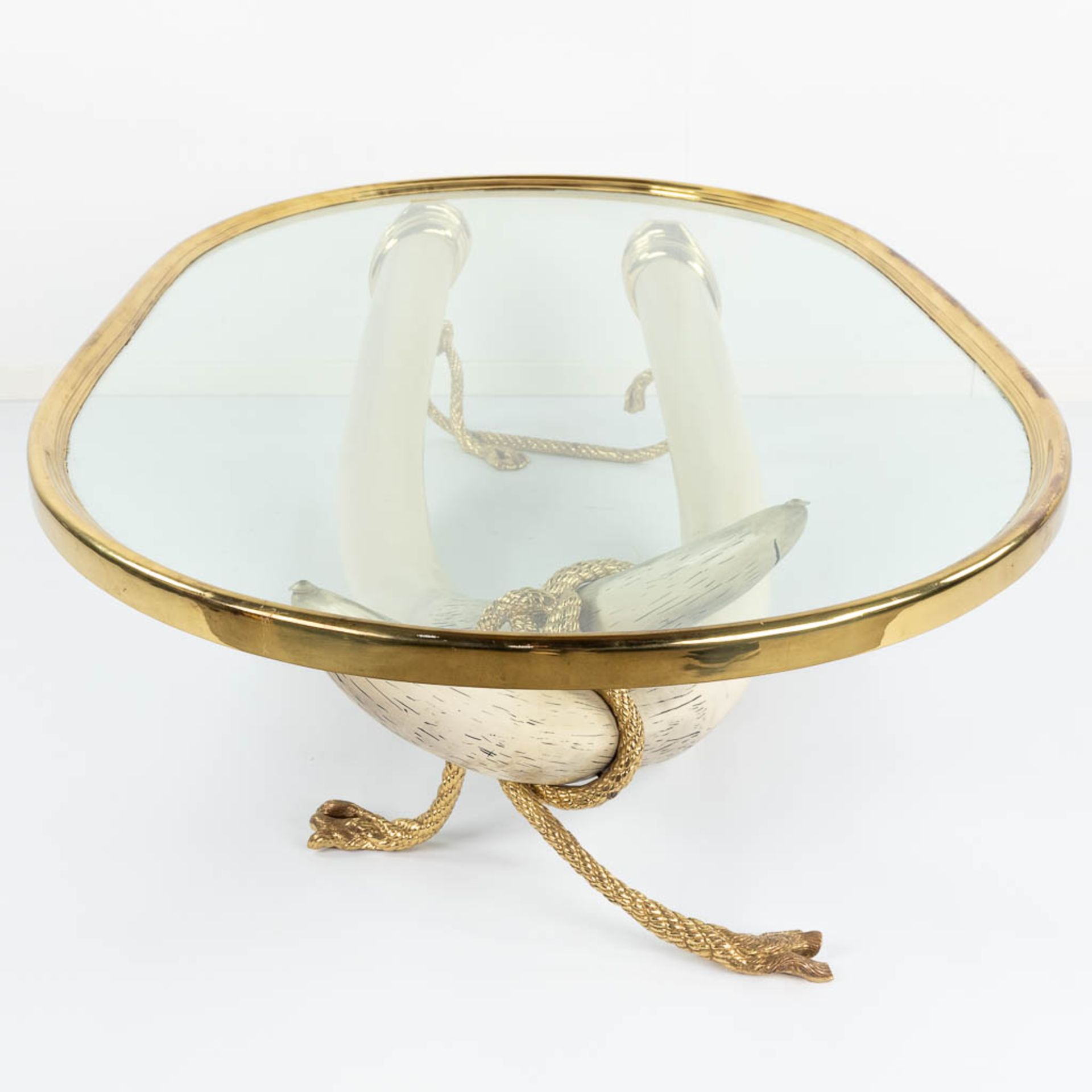 Valenti ' COLMILLOS', a coffee table with elephant tusks and glass in Hollywood Regency style. (L: 1 - Bild 17 aus 18