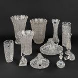 A collection of 11 pieces of Bohemian glass, 20th century. (H: 30 x D: 19 cm)
