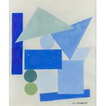 Marcel Louis BAUGNIET (1896-1995) 'Composition' acryl on paper. (W: 29 x H: 35 cm)