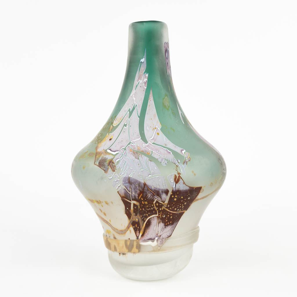 Louis LELOUP (1929) 'Vase', pate de verre glass. (H: 24,5 x D: 15 cm) - Image 6 of 15