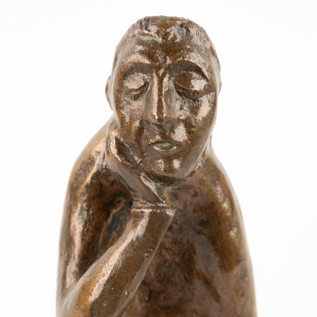 Heinz BENTELE (1902-1983) 'Albertus Magnus, Monk of the Dominican Order', patinated bronze. (L: 12 x - Image 12 of 13