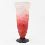 Schneider, a vase made of päte de verre glass. (H: 37 x D: 16,3 cm)