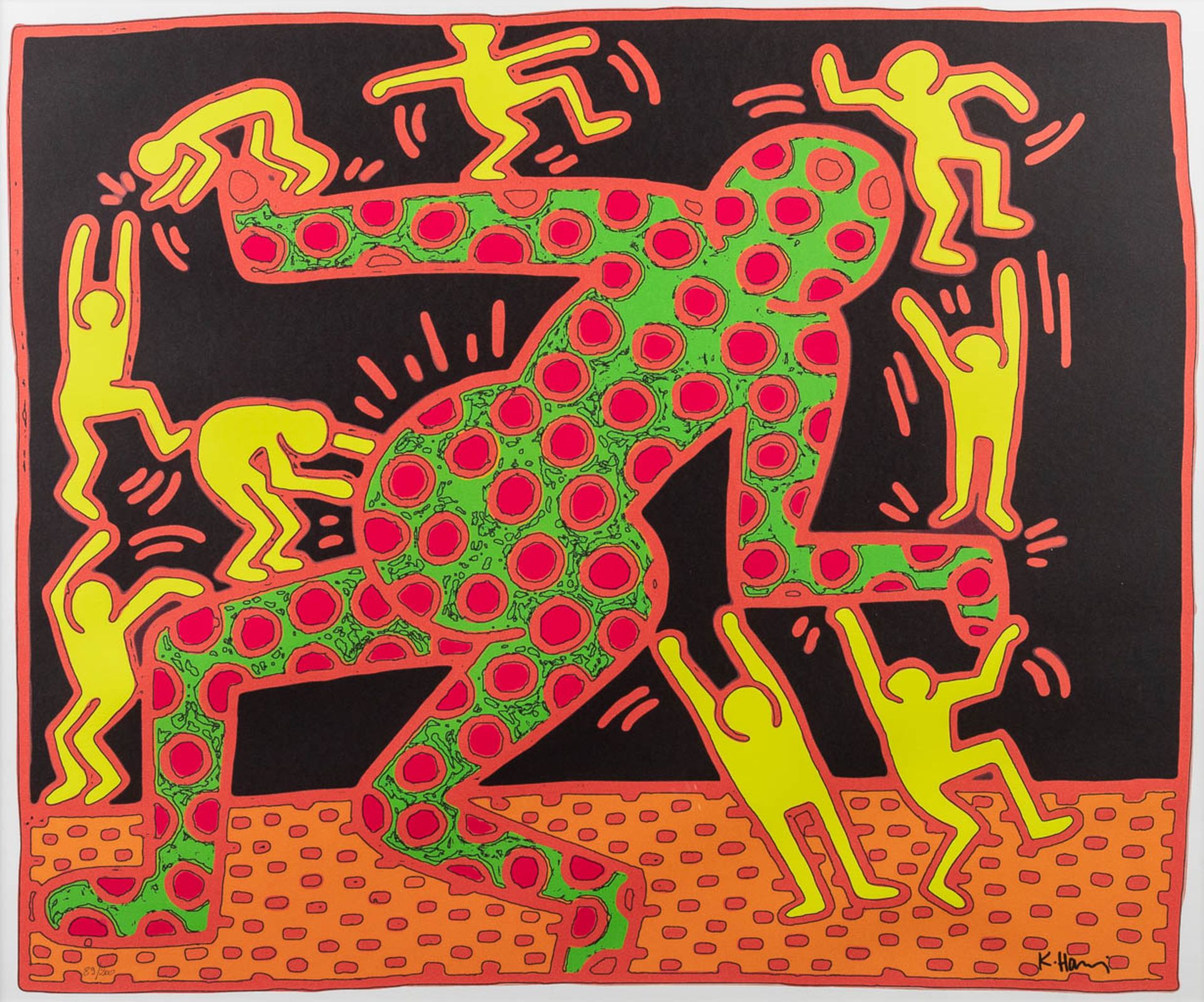 Keith HARING (1958-1990)(after) a coloured print. (W: 107 x H: 89 cm)