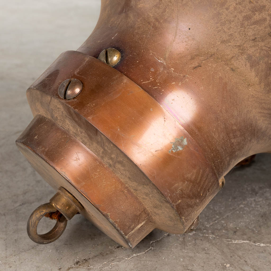 A collection of 3 industrial lamps, copper and glass. The first half of the 20th century. (H: 40 x D - Image 4 of 8