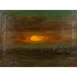 Albert SERVAES (1883-1966) 'Sunset' oil on canvas. 1925. (W: 60 x H: 45 cm)
