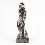 Roger GUERIN (1896-1954) 'Female figurine' made of luster glazed grs. (L: 14,5 x W: 14,5 x H: 46,5