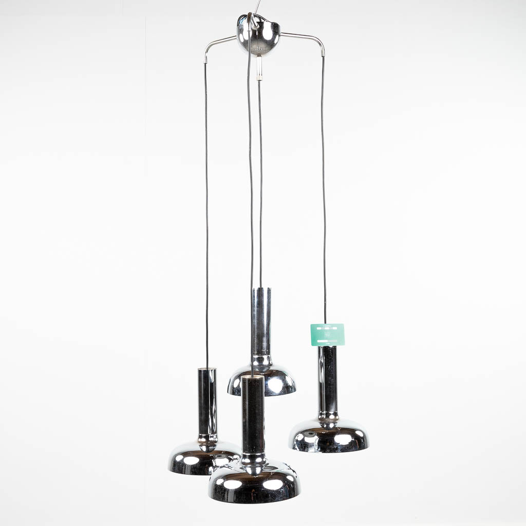 A vintage pendant light/lamp with 4 lightpoints. (H: 107 cm) - Image 2 of 6