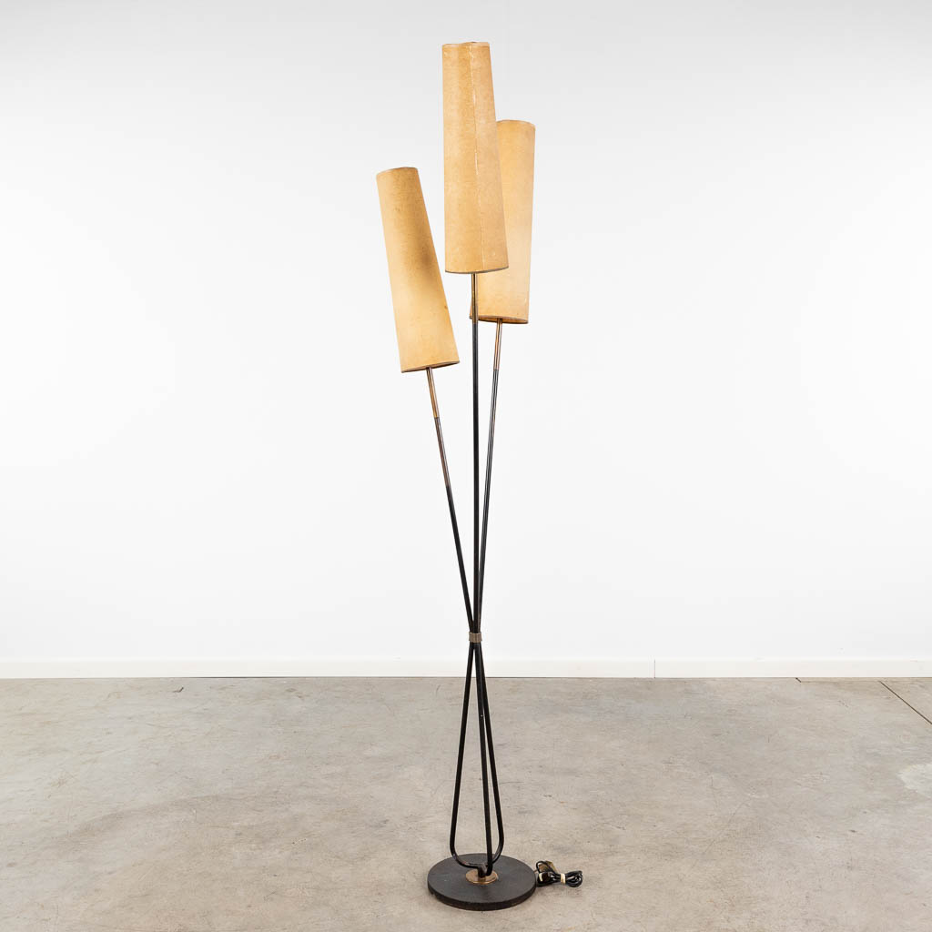 A floorlamp made of metal. Circa 1950. (H: 181 cm) - Image 3 of 14