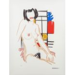 Tom WESSELMANN (1931-2004)(after) &quot;Monica Sitting with Mondrian&quot; a framed print. (W: 57 x