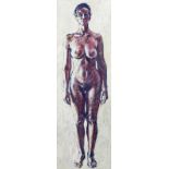 Rik VERMEERSCH (1949) 'Staande Vrouw', oil on panel, 1996. (W: 28 x H: 78,5 cm)