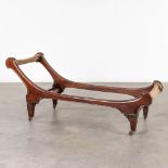 An antique frame for a 'Chaise Longue', signed P.J. Bourke. (L: 59 x W: 68 x H: 150 cm)