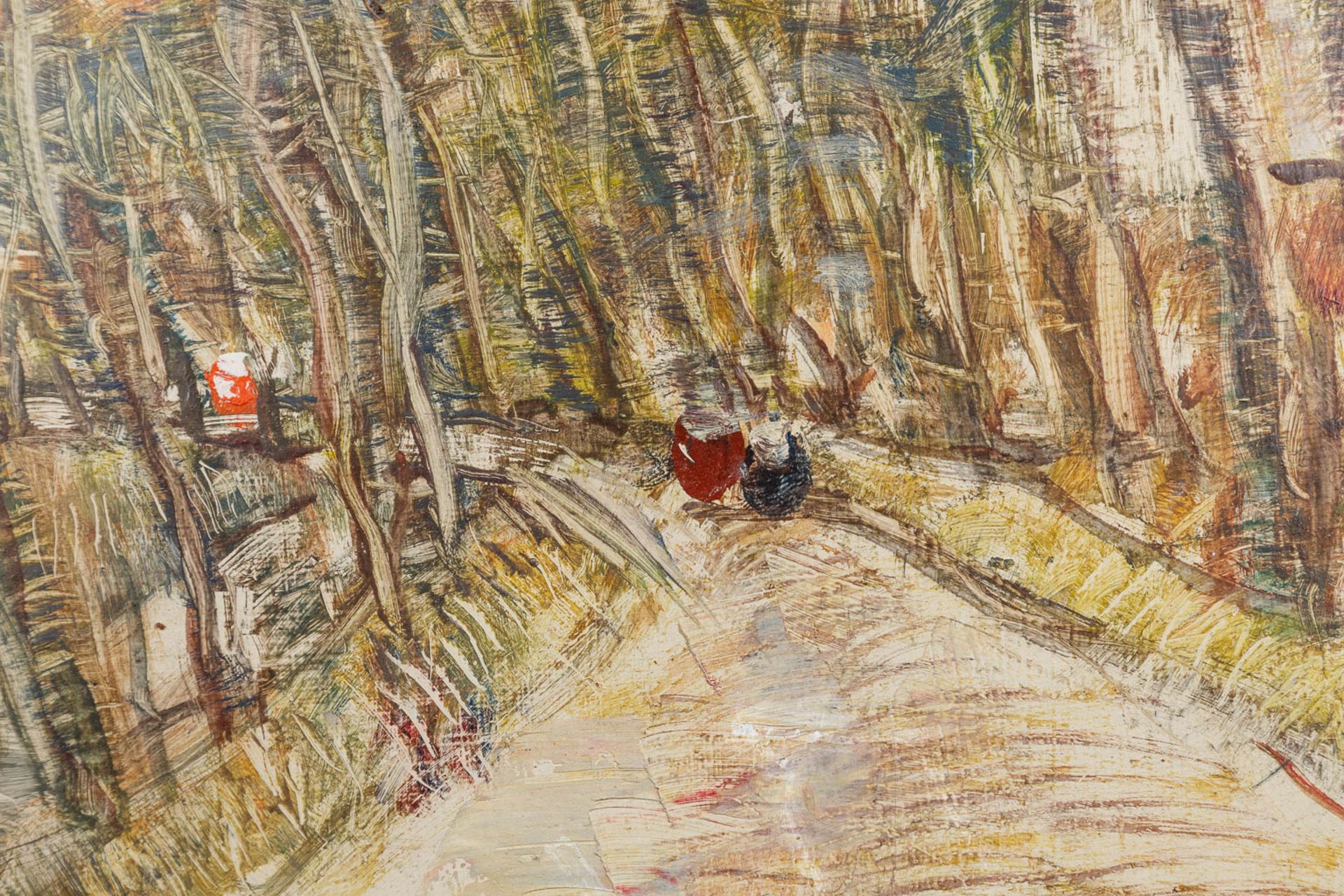 Alfons BLOMME (1889-1979) 'View of a road' oil on board. (W: 70 x H: 60 cm) - Image 4 of 6