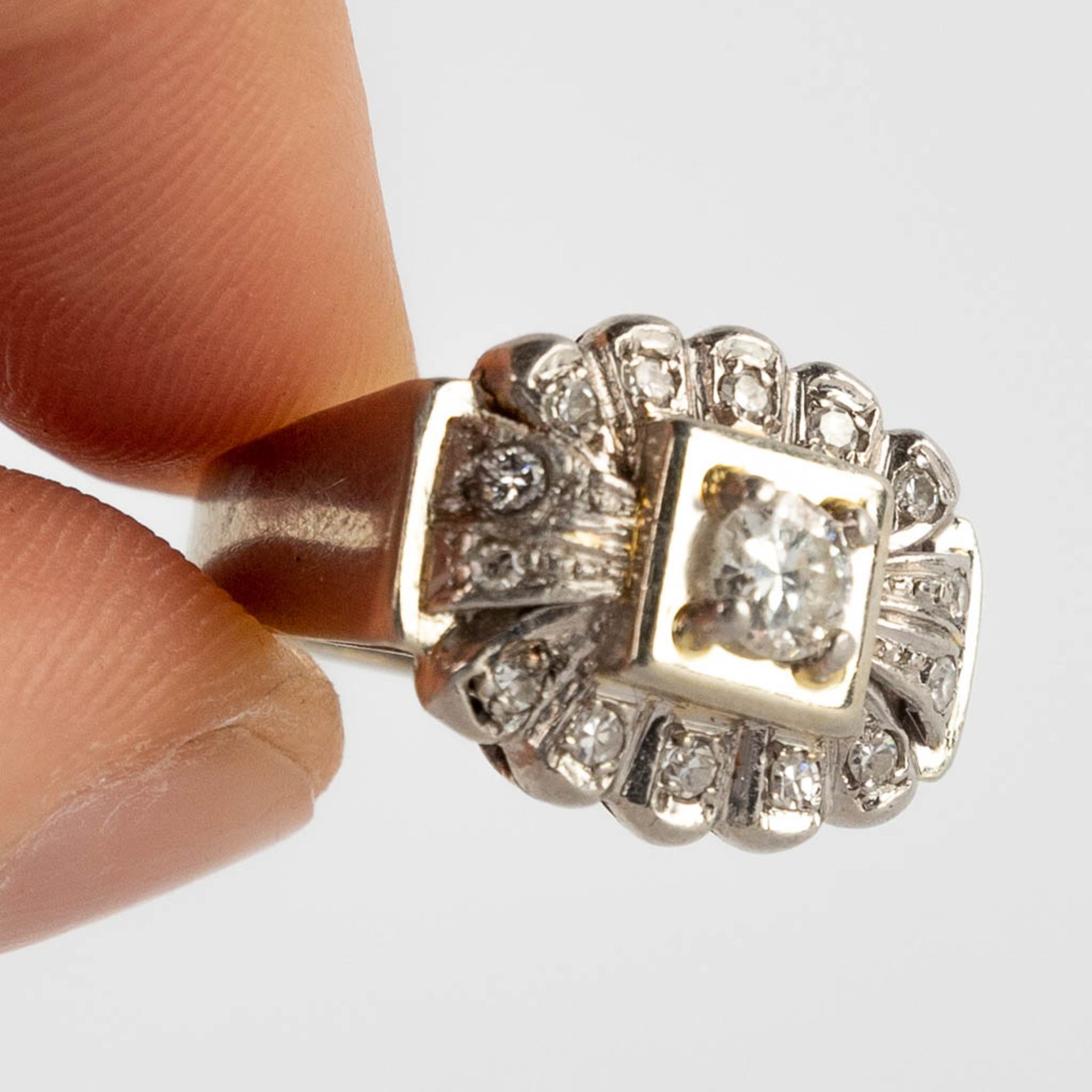 A ring, white gold with diamonds. 20th C. 6,17g. size 55. - Image 12 of 12