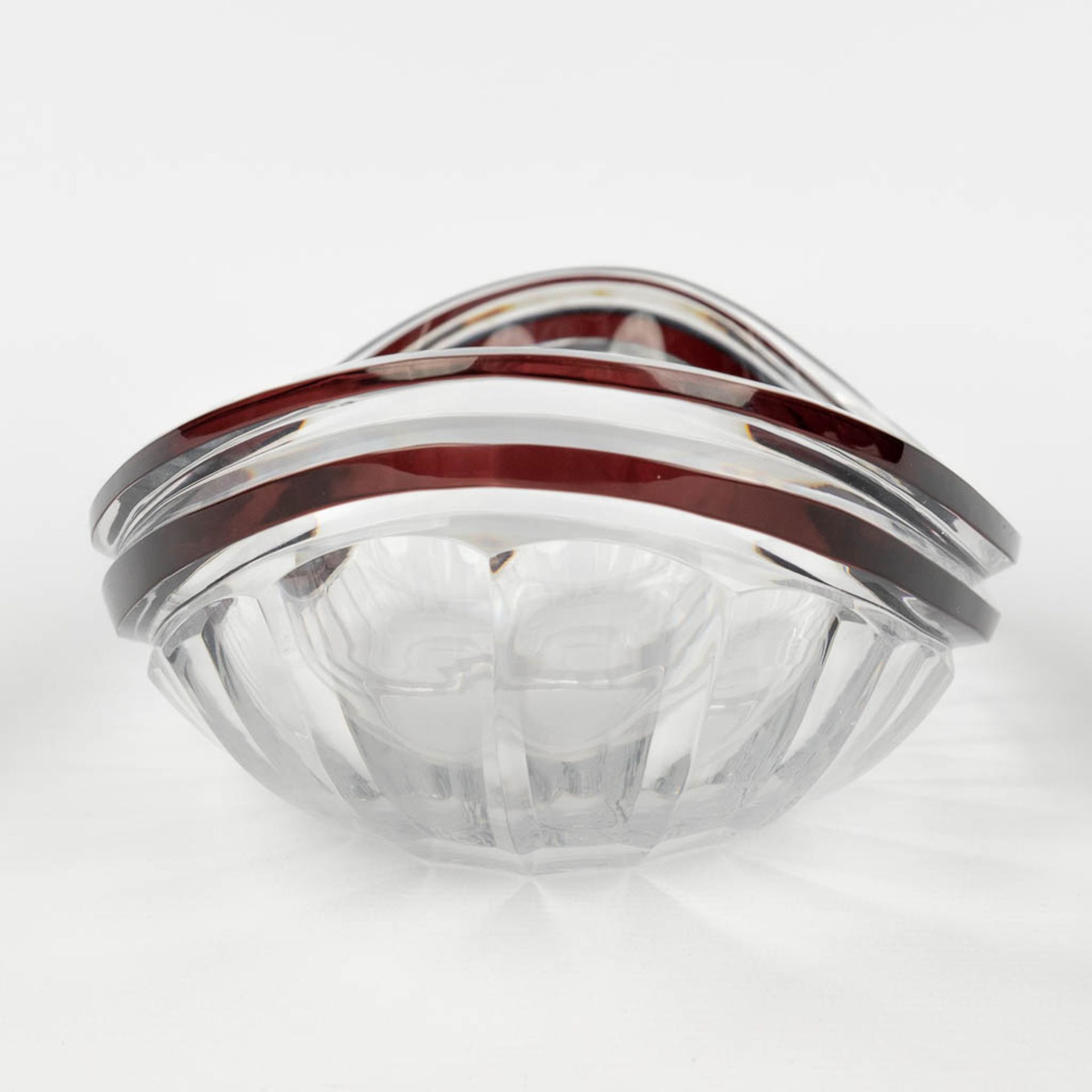 Val Saint Lambert, a bowl made of clear and brown glass, art deco style. Circa 1920-1930. (L: 19 x W - Image 6 of 10