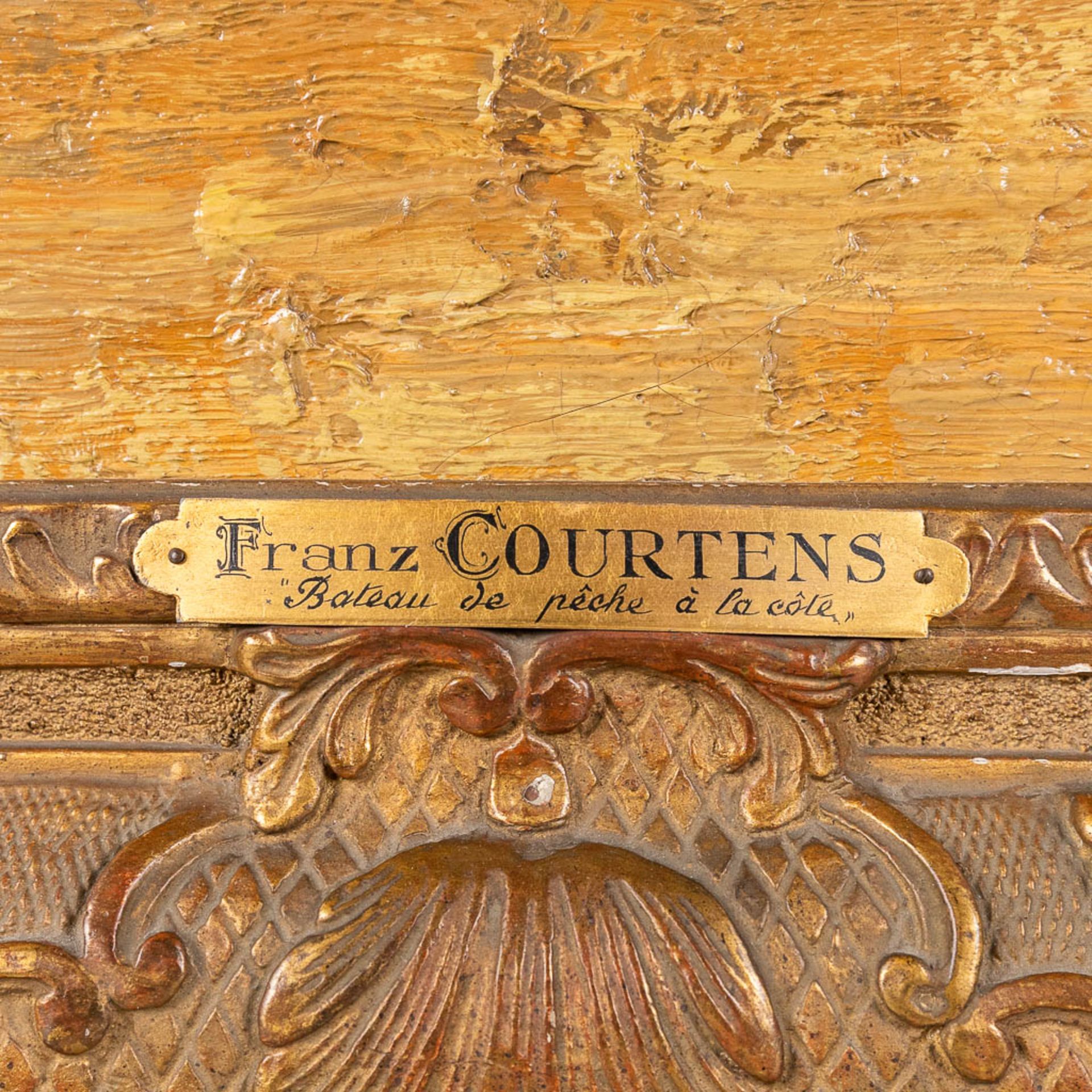Franz COURTENS (1854-1943) 'Bateau de Pche ˆ la c™te' oil on canvas. (W: 84 x H: 117 cm) - Image 6 of 7