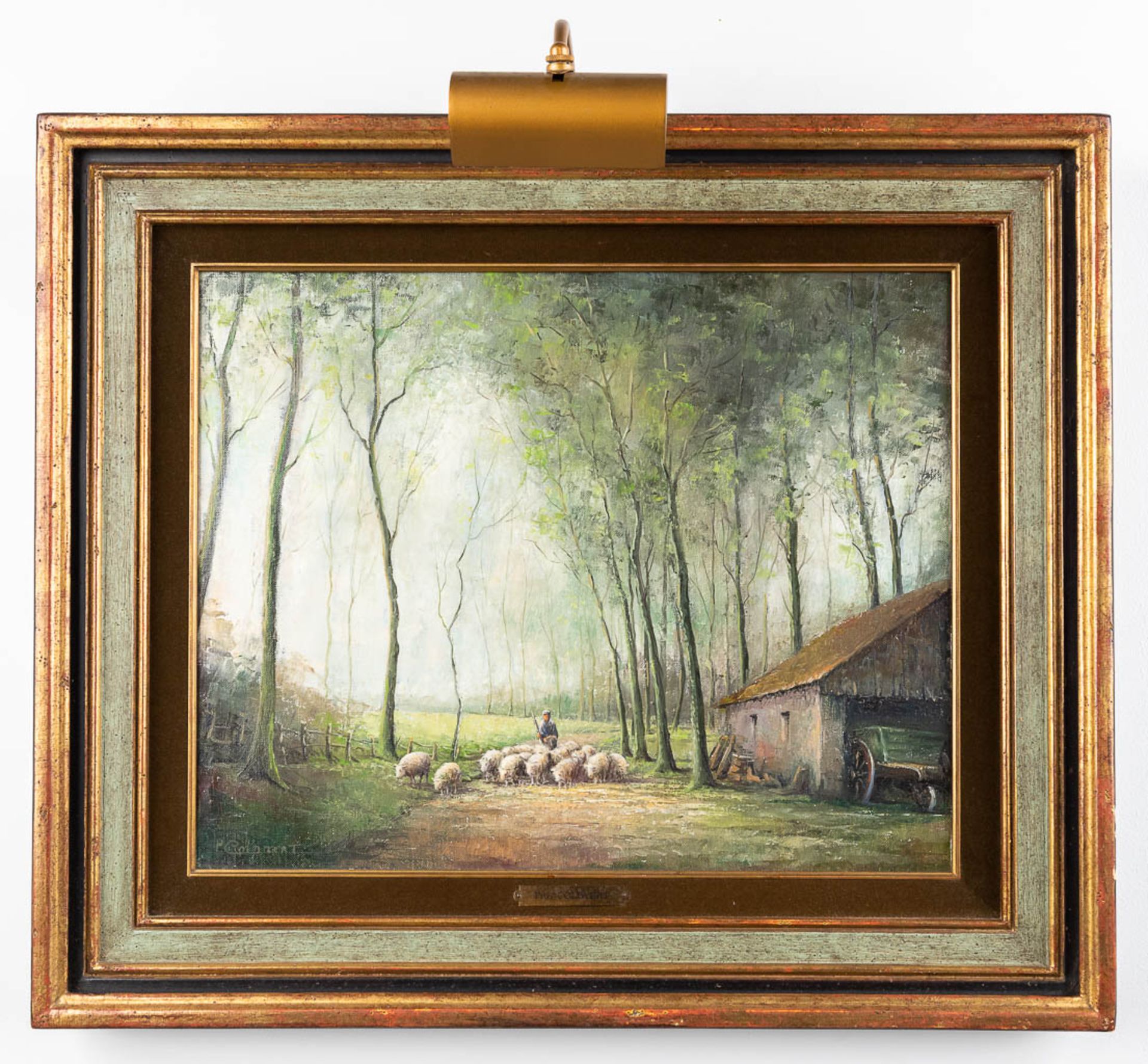 Pros COLPAERT (1923-1990) 'Sheep Herder' oil on canvas. (W: 50 x H: 40 cm) - Image 3 of 10