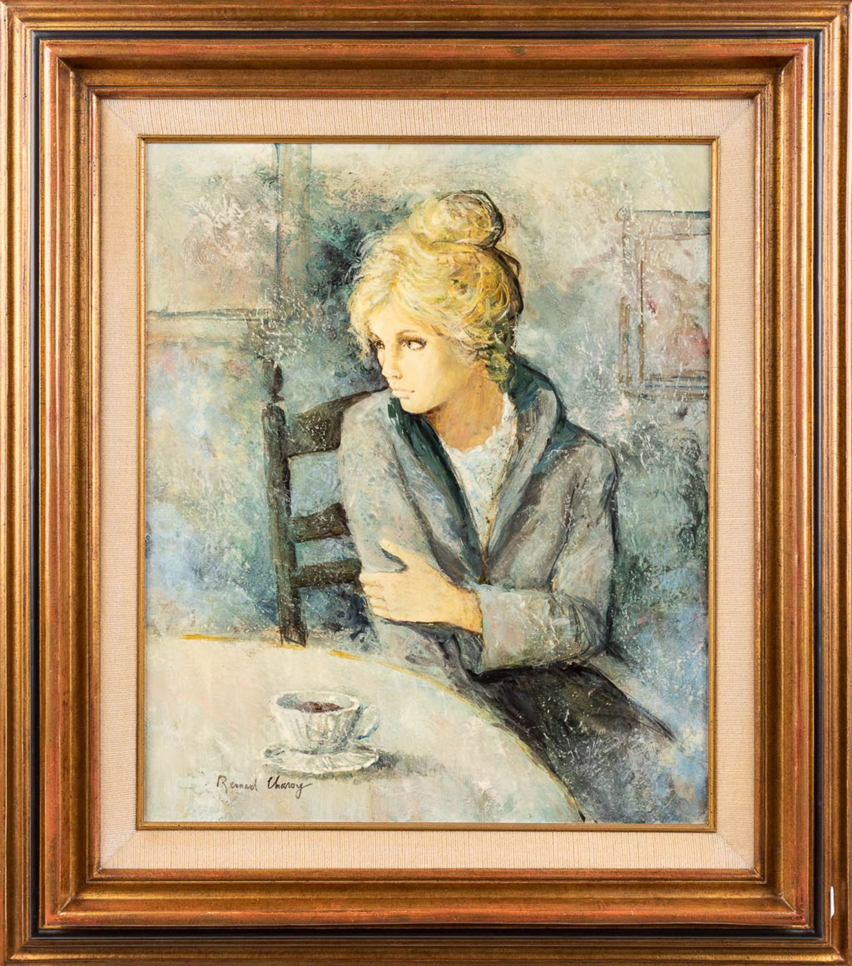 Bernard CHAROY (1931) 'Coffee' oil on canvas. (W: 51 x H: 82 cm) - Image 3 of 6