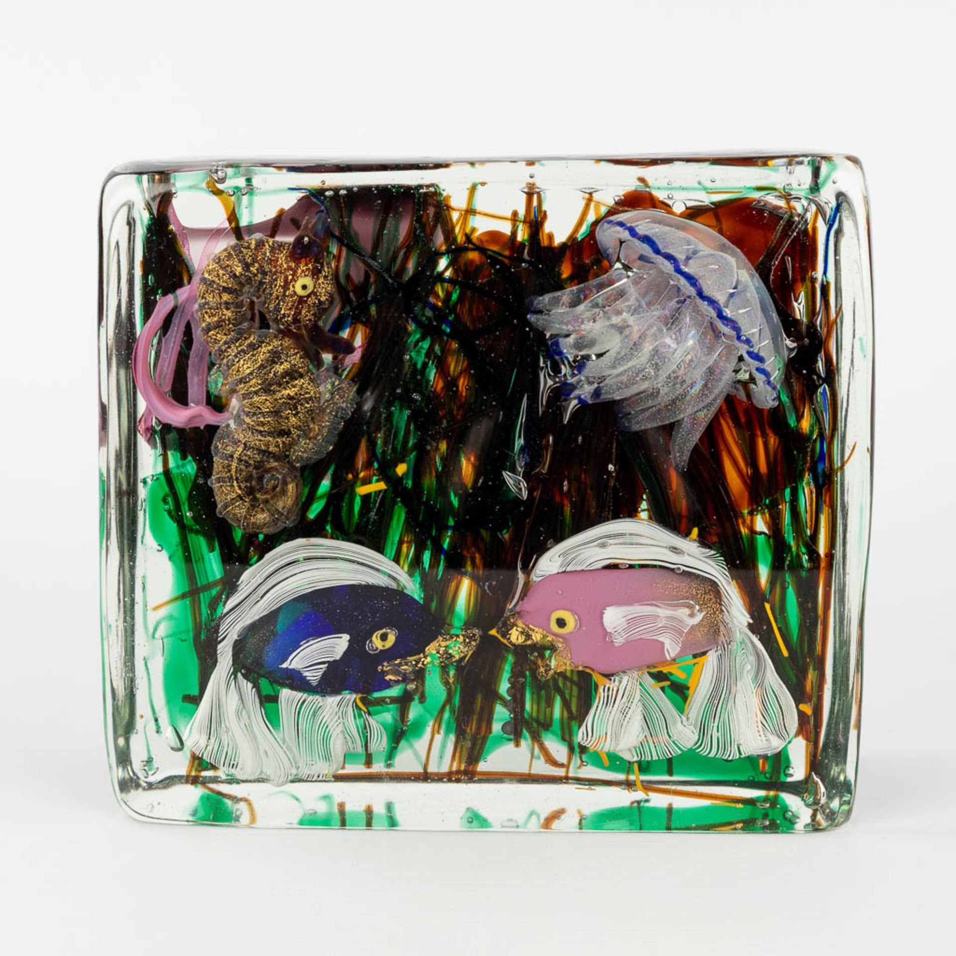 Vetri Cenedese Murano, a vintage aquarium, glass. (L: 6,5 x W: 18 x H: 16,5 cm)