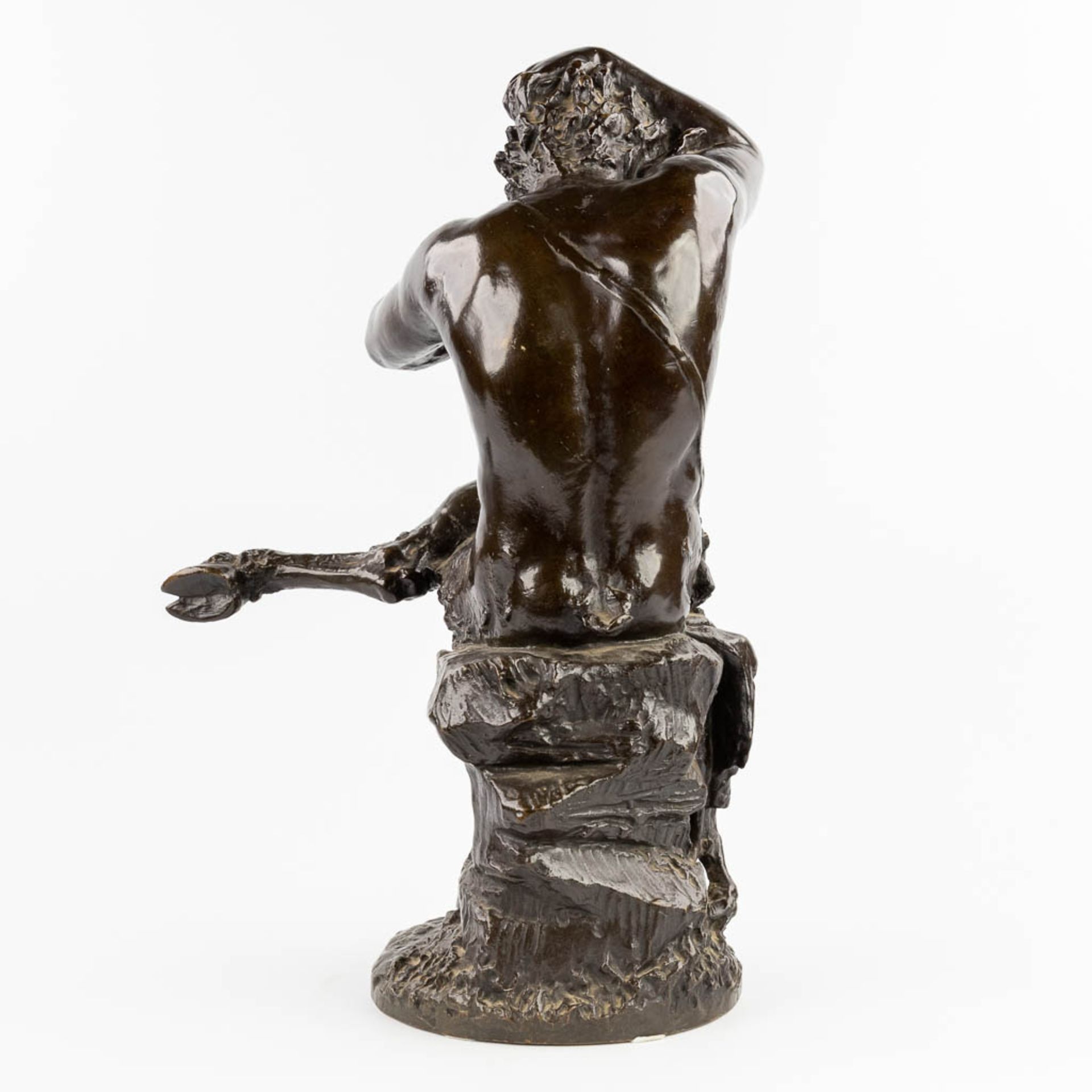 CLODION (1738-1814) 'Satyr' patinated bronze, 19de eeuw. (L: 27 x W: 40 x H: 60 cm) - Image 6 of 10