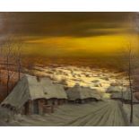 Bernard DE BRUYN (1923) 'Winter Landscape' oil on canvas. (W: 60 x H: 50 cm)