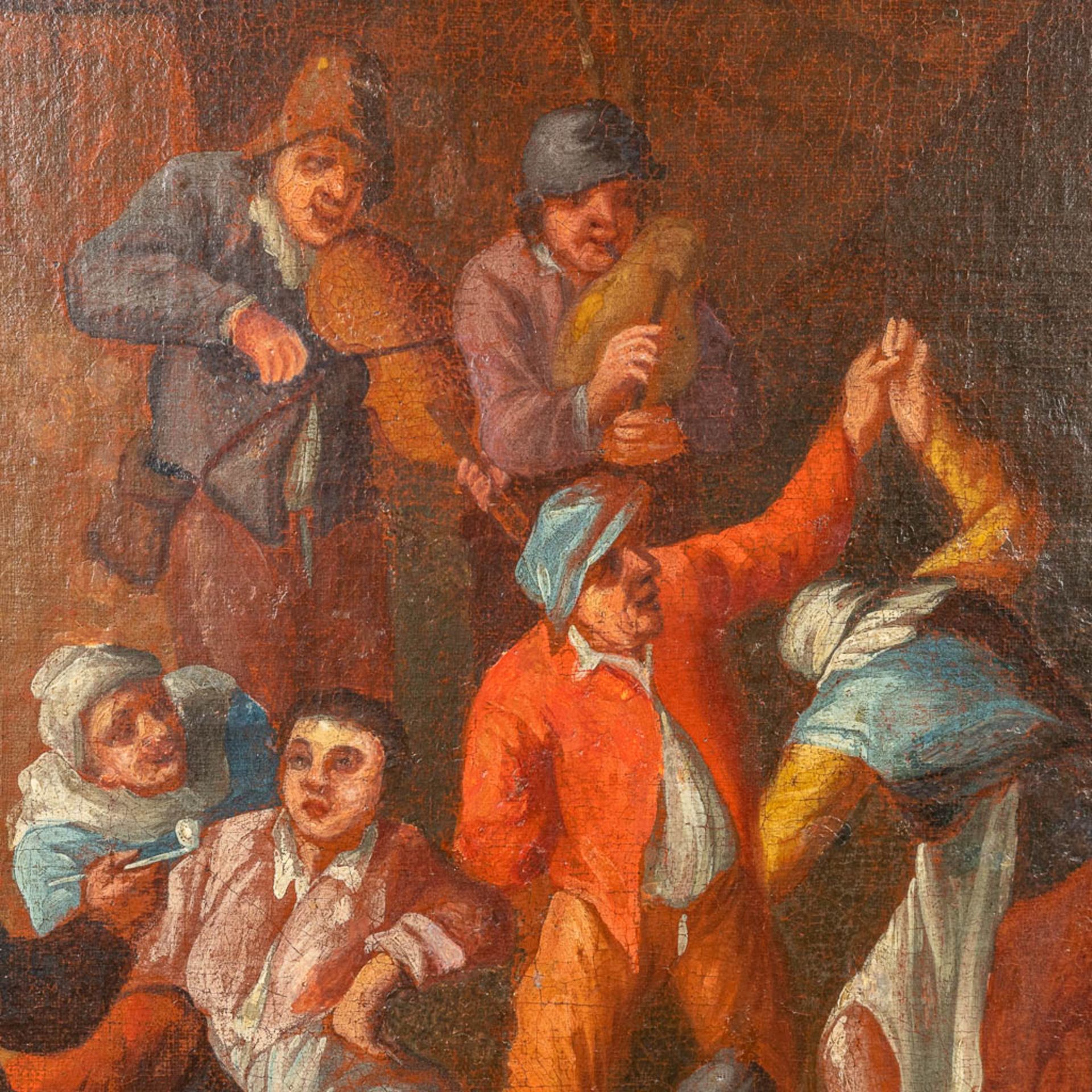 No signature found, a painting 'The Tavern' after Adriaen Brouwer, oil on canvas. (W: 66 x H: 50 cm) - Image 3 of 6