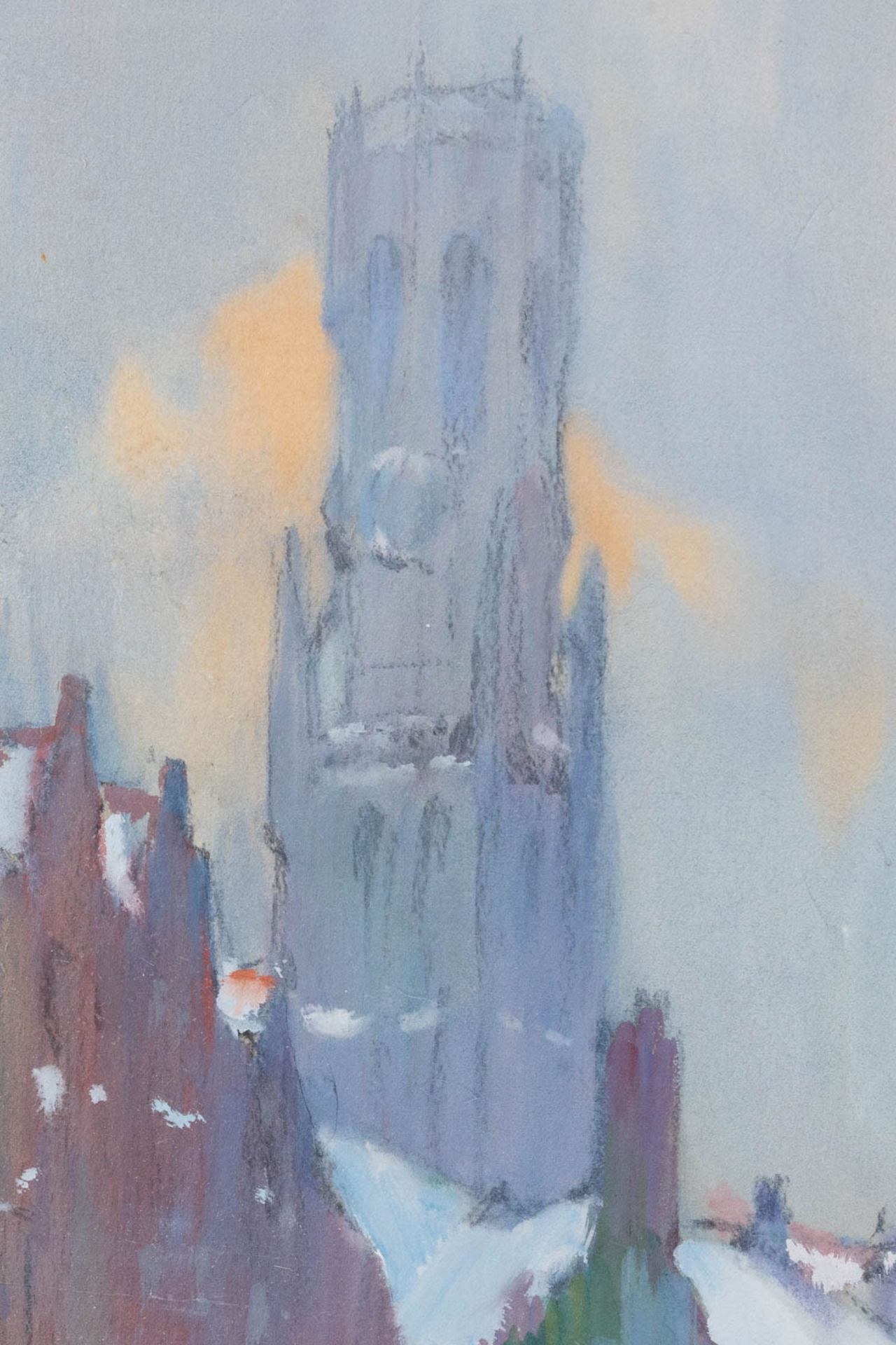 Jules VAN DE LEENE (1887-1962) 'Rozenhoedkaai' Watercolour on paper. (W: 66 x H: 100 cm) - Image 4 of 6