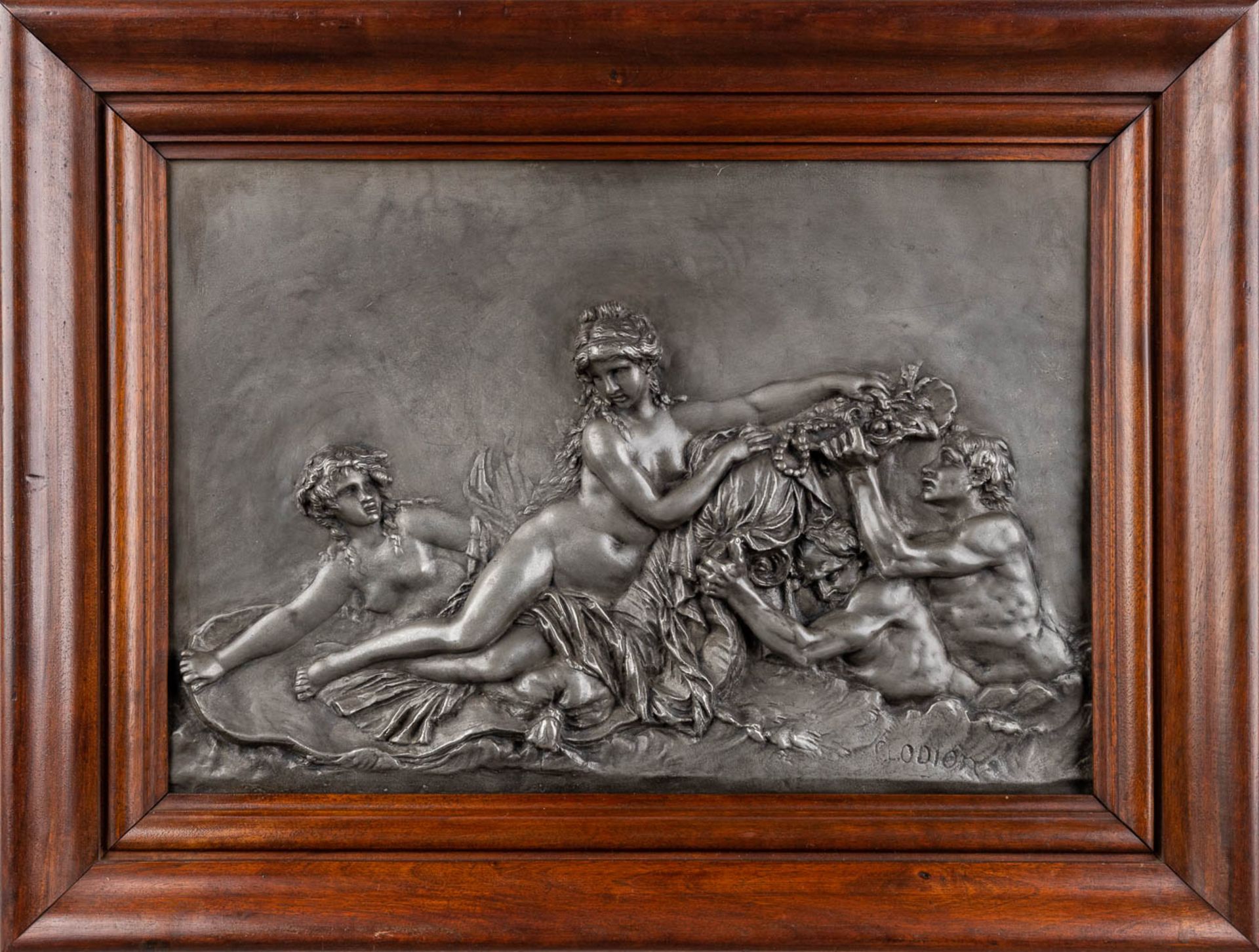 CLODION (1738-1814) 'Bacchantes' a bas relief, tin. Circa 1920. (W: 47 x H: 32 cm) - Image 3 of 9