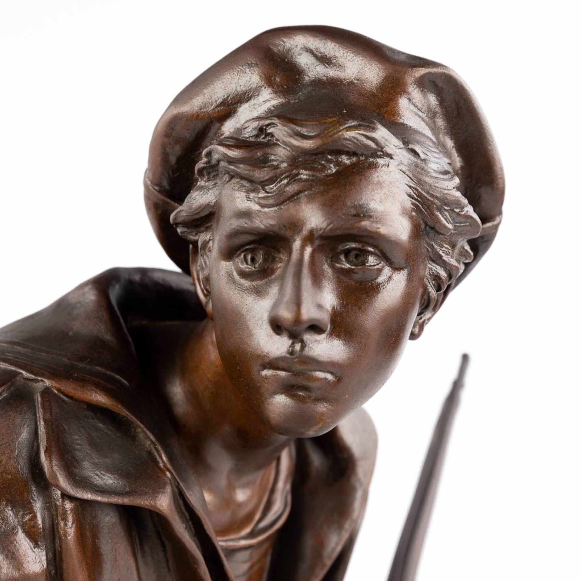 Aristide CROISY (1840-1899) 'Soldier', patinated bronze. 19th C. (L: 22 x W: 30 x H: 49 cm) - Image 8 of 14