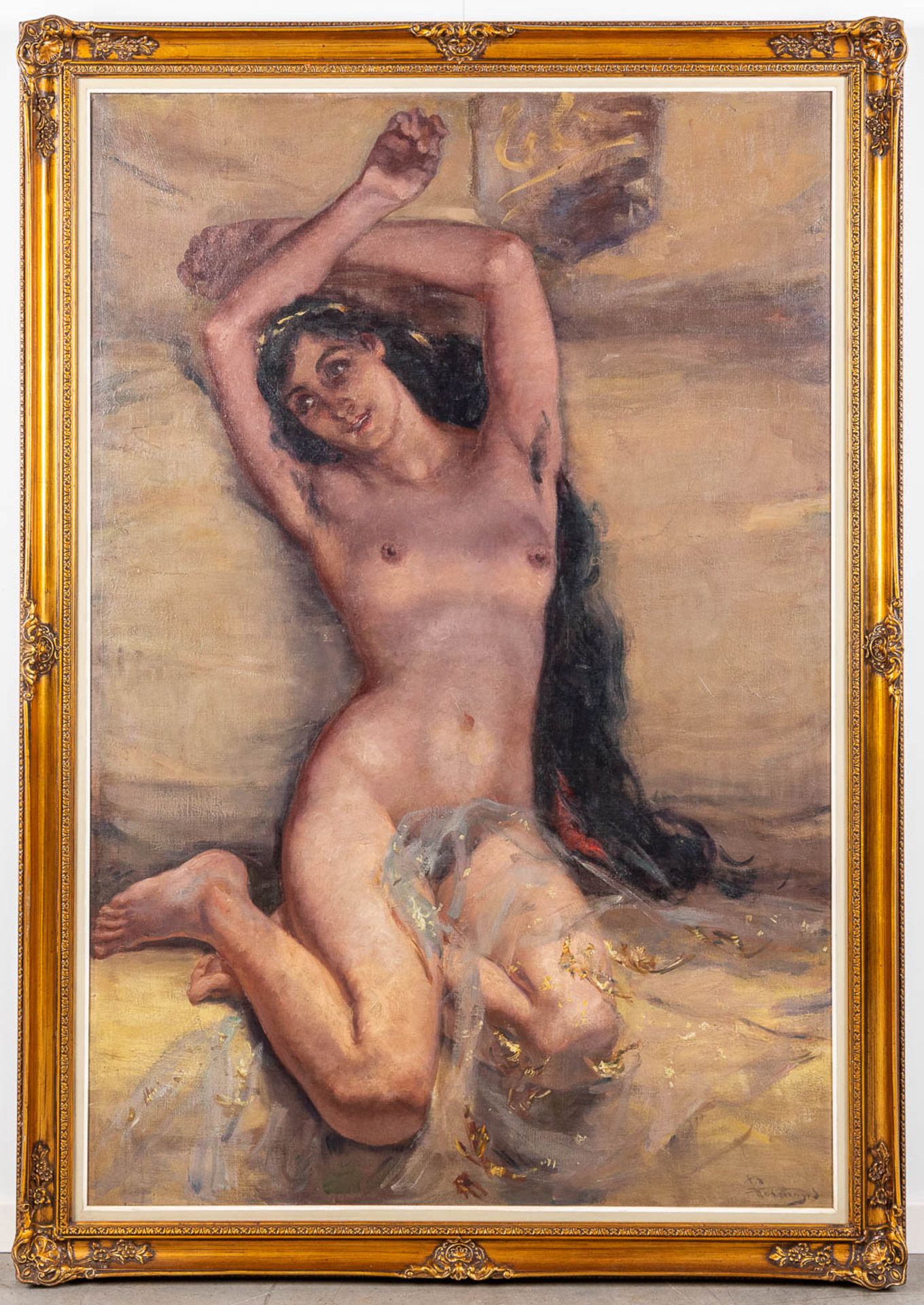 Charles HERMANS (1839-1924) 'Nude' oil on canvas. (W: 97 x H: 145 cm) - Image 3 of 7